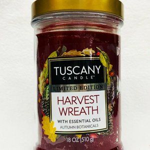 Tuscany Candle Harvest Wreath Marbled Wax 2-Wick Tumbler Large 18oz